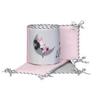 Lambs & Ivy Disney Baby Minnie Mouse 4 Piece Crib Bumper, Pink/Gray