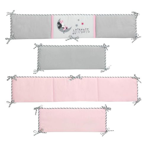  Lambs & Ivy Disney Baby Minnie Mouse 4 Piece Crib Bumper, Pink/Gray