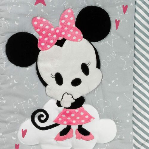  Lambs & Ivy Disney Baby Minnie Mouse 4 Piece Nursery Crib Bedding Set, Pink