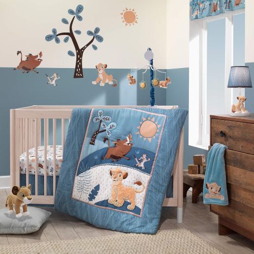 Lambs & Ivy Lion King Adventure 3Piece Baby Crib Bedding Set, Blue