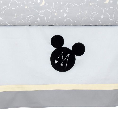  Lambs & Ivy Mickey Mouse 4Piece Crib Bedding Set, Gray