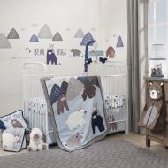 Lambs & Ivy Signature Montana 6-Piece Baby Crib Bedding Set - Blue,Grey,Brown Bears and Mountains