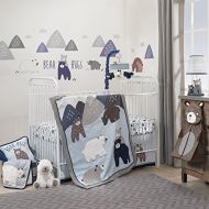 Lambs & Ivy Signature Montana 4-Piece Crib Bedding Set - Mountain/Bear Blue/Gray