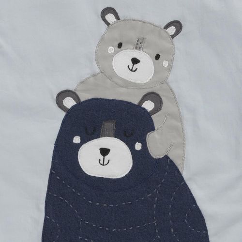  Lambs & Ivy Signature Montana 4-Piece Crib Bedding Set - Mountain/Bear Blue/Gray