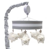 Lambs & Ivy Goodnight Sheep Crib Musical Mobile - White/Gray