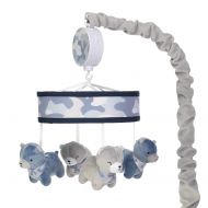 Lambs & Ivy Blue Camo/Camouflage Gray Bear Musical Baby Crib Mobile Soother Toy