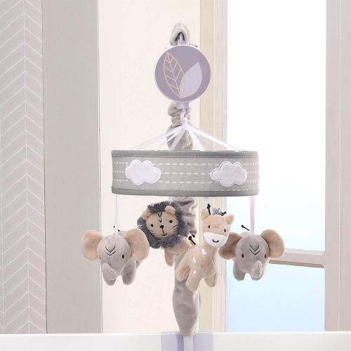  Lambs & Ivy Jungle Safari Musical Baby Crib Mobile - Gray, Beige, White, Animals