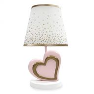 Lambs & Ivy Nursery Lamp with Shade & Bulb, Pink & Metallic Gold Heart