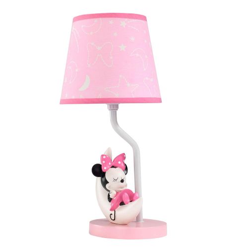  Lambs & Ivy Disney Baby Minnie Mouse Celestial Lamp with Shade & Bulb, Pink