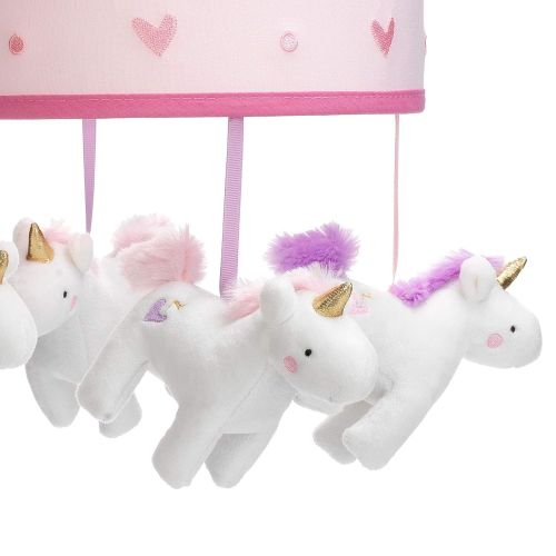  Lambs & Ivy Magic Unicorn White/Pink Musical Baby Crib Mobile Soother Toy