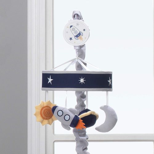  Lambs & Ivy Milky Way Musical Baby Crib Mobile - Blue/Navy/Gray Space Theme