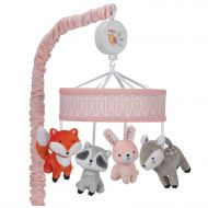 Lambs & Ivy Little Woodland Forest Animals Musical Mobile, Pink/White