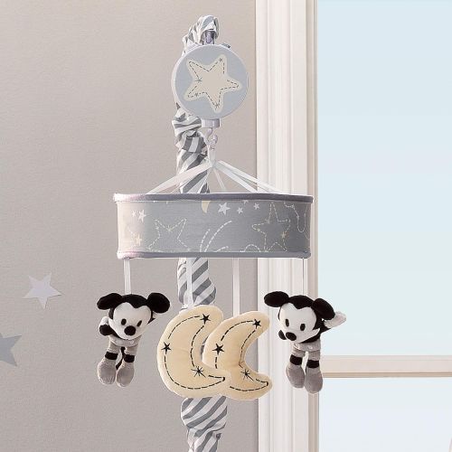  Lambs & Ivy Disney Baby Mickey Mouse Musical Baby Crib Mobile, Gray/Yellow