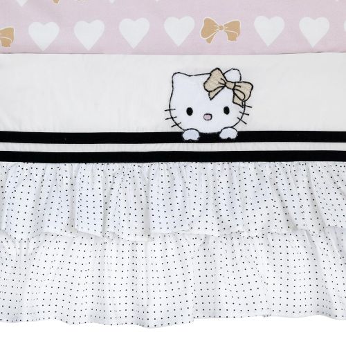  Lambs & Ivy Hello Kitty Hearts 3-Piece Crib Bedding Set, PinkGold