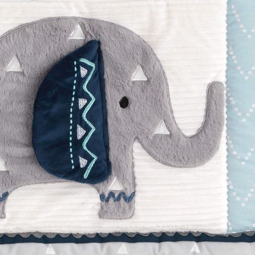  Lambs & Ivy Stay Wild Animal Arrow 4 Piece Crib Bedding Set, GrayBlue