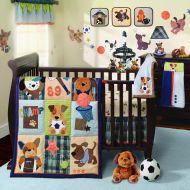 Lambs & Ivy Bow Wow Buddies 9-Piece Crib Bedding Set - Boy/Sports/Dog/Puppy