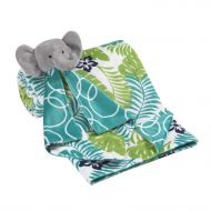 Lambs & Ivy Blanket w/Lovey - Elephant - White, Green, Animals, Jungle, Tree