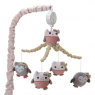 Lambs & Ivy Family Tree Coral/Gray/Gold Owl Musical Mobile