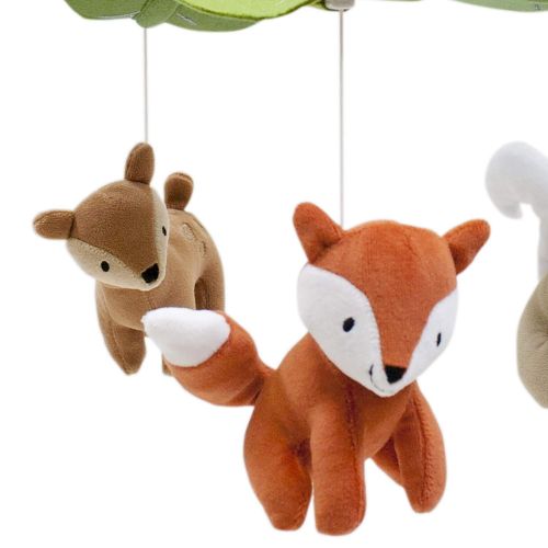  Lambs & Ivy Woodland Tales Multicolor Forest Animals Musical Baby Crib Mobile