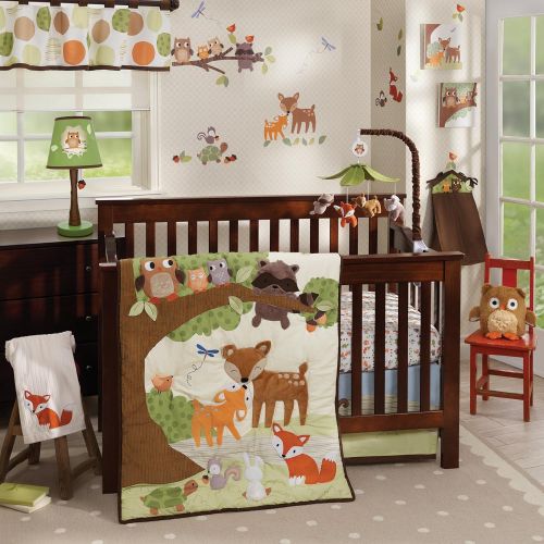  Lambs & Ivy Woodland Tales Multicolor Forest Animals Musical Baby Crib Mobile