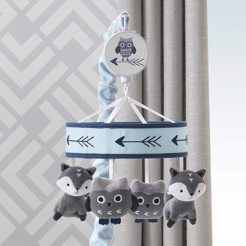  Lambs & Ivy Stay Wild Gray/Blue Animal Musical Mobile