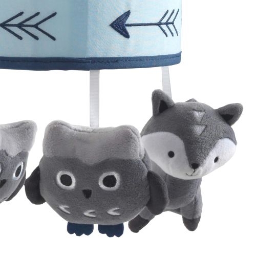  Lambs & Ivy Stay Wild Gray/Blue Animal Musical Mobile