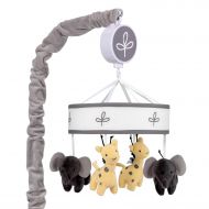 Lambs & Ivy Me & Mama Musical Baby Crib Mobile - Gray, White, Animals, Safari