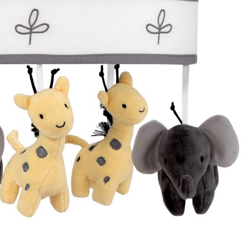  Lambs & Ivy Me & Mama Musical Baby Crib Mobile - Gray, White, Animals, Safari