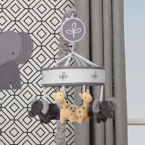  Lambs & Ivy Me & Mama Musical Baby Crib Mobile - Gray, White, Animals, Safari