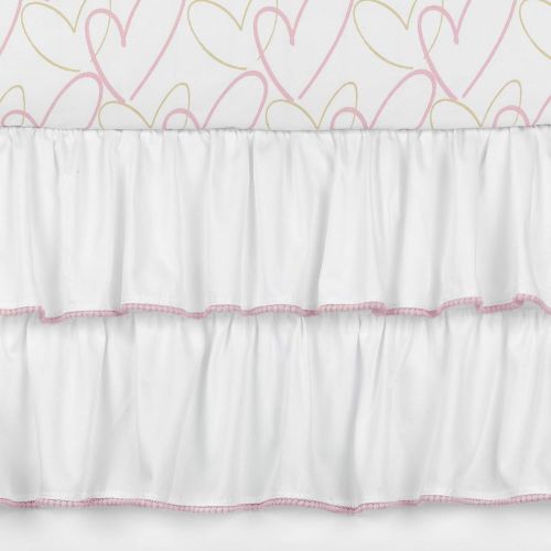  Lambs & Ivy Layla Pink/Gold Hearts & Love 4-Piece Nursery Baby Crib Bedding Set