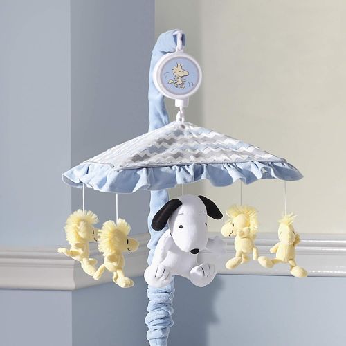  Lambs & Ivy My Little Snoopy Musical Baby Crib Mobile, Blue
