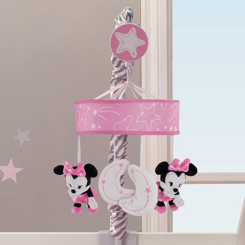  Lambs & Ivy Disney Baby Minnie Mouse Musical Crib Mobile, Pink/Gray