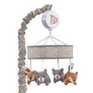 [아마존베스트]Lambs & Ivy Painted Forest Gray/Beige Fox and Bear Baby Crib Musical Mobile