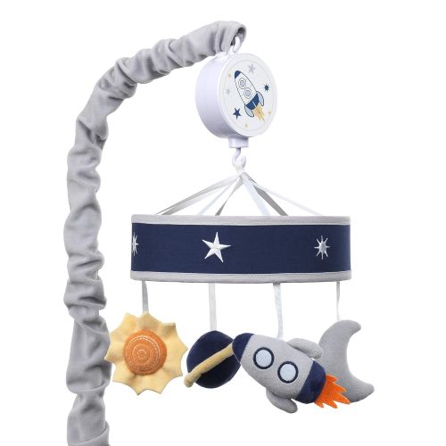  [아마존베스트]Lambs & Ivy Milky Way Musical Baby Crib Mobile - Blue/Navy/Gray Space Theme