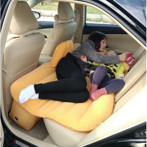  Lameila Car Travel Inflatable Mattress Air Bed Cushion Camping Universal SUV Extended Air Couch for Child with Two Air Pillows and Seat Belt