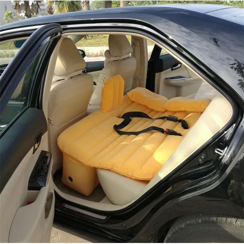  Lameila Car Travel Inflatable Mattress Air Bed Cushion Camping Universal SUV Extended Air Couch for Child with Two Air Pillows and Seat Belt