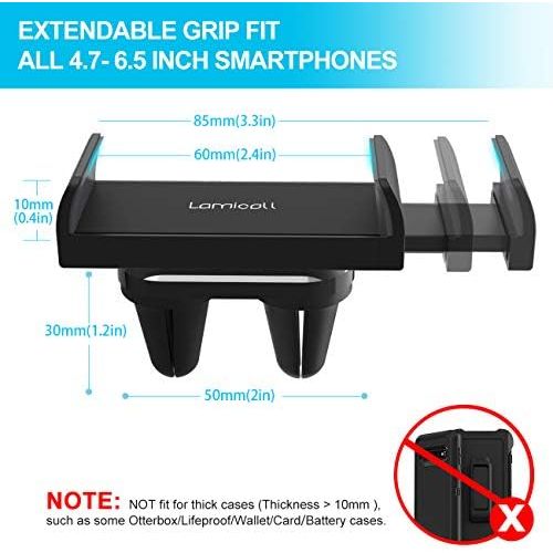  [아마존베스트]Car Cell Phone Mount, Lamicall Car Air Vent Clip Holder, Universal Stand Hands Free Cradle Compatible with iPhone XS Max XR X 8 8P 7 7P 6S 6P 6, Samsung Galaxy S6 S8 S9 S8+ S9+ S10