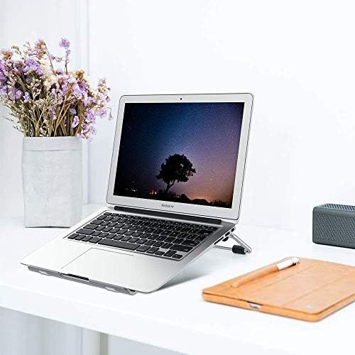  Adjustable Laptop Stand, Lamicall Laptop Riser : Ventilated Laptop Holder Compatible with Laptops Such as Mac Book Air Pro, Dell XPS, Microsoft, HP More Laptops up to 17 inch - Sil