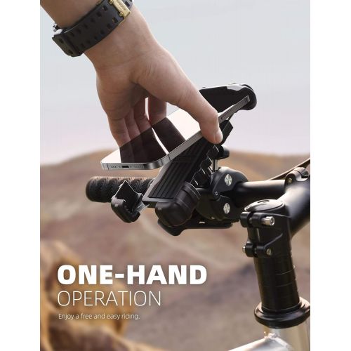  Lamicall Bike Phone Holder Mount - Motorcycle Handlebar Phone Mount Clamp, One Hand Operation ATV Scooter Phone Clip for iPhone 12 / 11 Pro Max / X / XS, Galaxy S10 and 4.7- 6.8 Ce