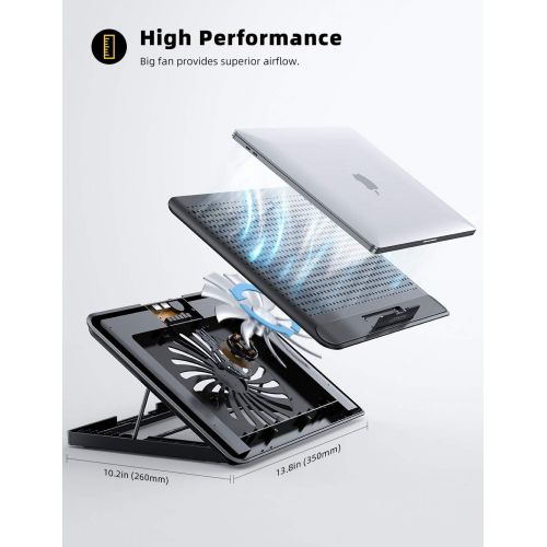  [아마존베스트]Laptop Cooler, Lamicall Laptop Cooling Pad : Portable Height Adjustable Laptop Cooling Fan Stand Holder Riser Compatible with MacBook Air Pro Dell XPS HP Alienware Laptop Notebooks