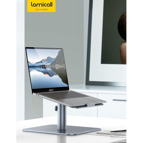  [아마존베스트]Laptop Stand Adjustable, Lamicall Notebook Holder : Multi-Angle Height Ventilated Laptop Riser for Desk, 360 Rotating, Compatible with MacBook Air Pro, Dell XPS, HP, Lenovo More No