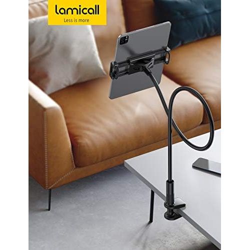  [아마존베스트]Lamicall Tablet Holder, Gooseneck Tablet Holder, Flexible Adjustable Lazy Long Arm Stand for iPad Mini 2 3 4, iPad Pro 2020, iPad Air, iPhone, and Other 4.7 - 10.5 Inch Devices - W