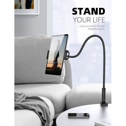  [아마존베스트]Lamicall Tablet Holder, Gooseneck Tablet Holder, Flexible Adjustable Lazy Long Arm Stand for iPad Mini 2 3 4, iPad Pro 2020, iPad Air, iPhone, and Other 4.7 - 10.5 Inch Devices - W