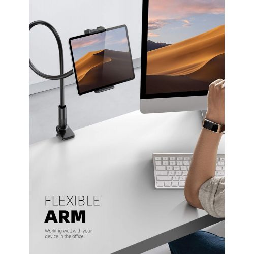  [아마존베스트]Lamicall Tablet Holder, Gooseneck Tablet Holder, Flexible Adjustable Lazy Long Arm Stand for iPad Mini 2 3 4, iPad Pro 2020, iPad Air, iPhone, and Other 4.7 - 10.5 Inch Devices - W