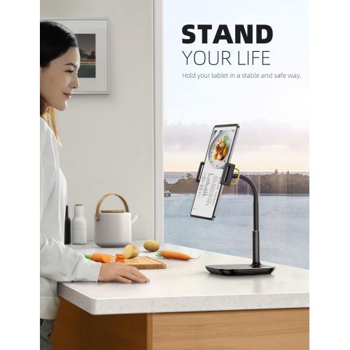  [아마존베스트]Lamicall Tablet Stand Adjustable Tablet Holder  Universal Holder Stand for 2020 iPad Pro 9.7, 10.5, 12.9, iPad Air Mini 2 3 4, Switch, Tab, iPhone, and Tablet with 4.7-13 Inches 