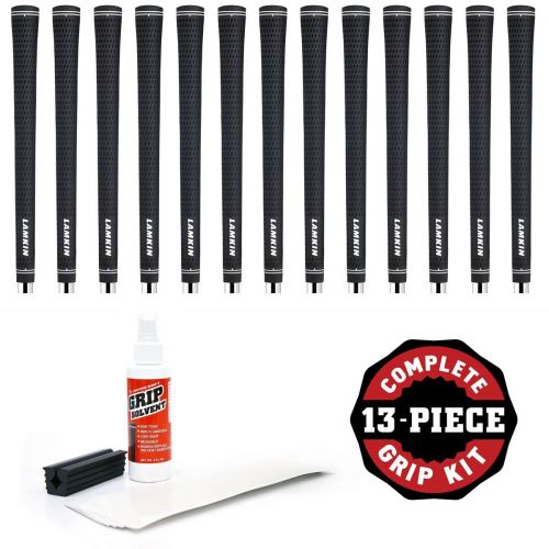  Lamkin Crossline Black Junior - 13 piece Golf Grip Kit (with tape, solvent, vise clamp) by Lamkin