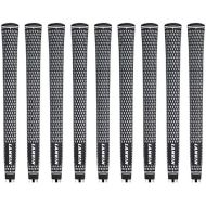 Lamkin Crossline Oversize Golf Grips, 9 Piece Golf Grip Pack, Black/White, Jumbo +1/8”