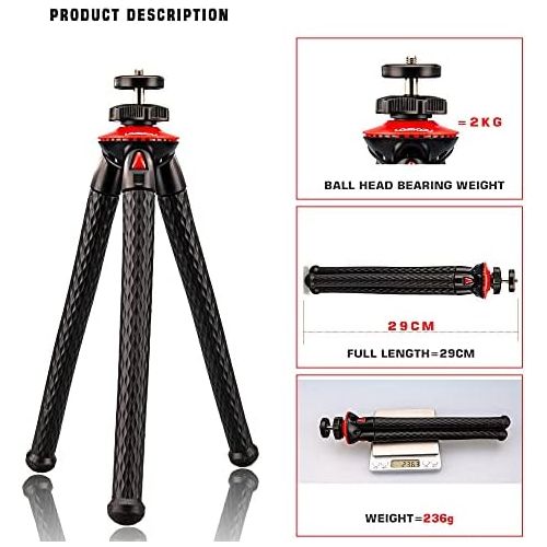  [아마존베스트]Lammcou Gorillapod iPhone Tripod Camera Tripod Mini Flexible Tripod Photo Tripod Flexible Small Travel Tripod Travel Tripod