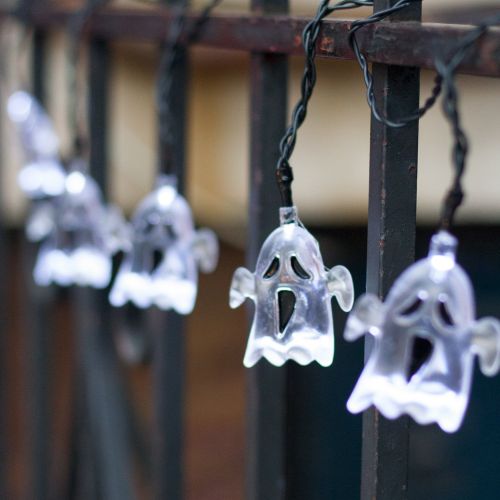  LampLust Halloween String Lights, Pumpkin and Ghost - Battery Operated Fairy Lights with Spooky Shapes, 10 LED per Strand, Portable Decorations for Party, Golf Cart & Trunk or Trea