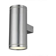 Lampenlux Karim Lights Lux LED Outdoor Light Outdoor Lighting Wall Light Up Down Light 16X11X8?CM IP54?GU10?Round Silver Door Aluminium